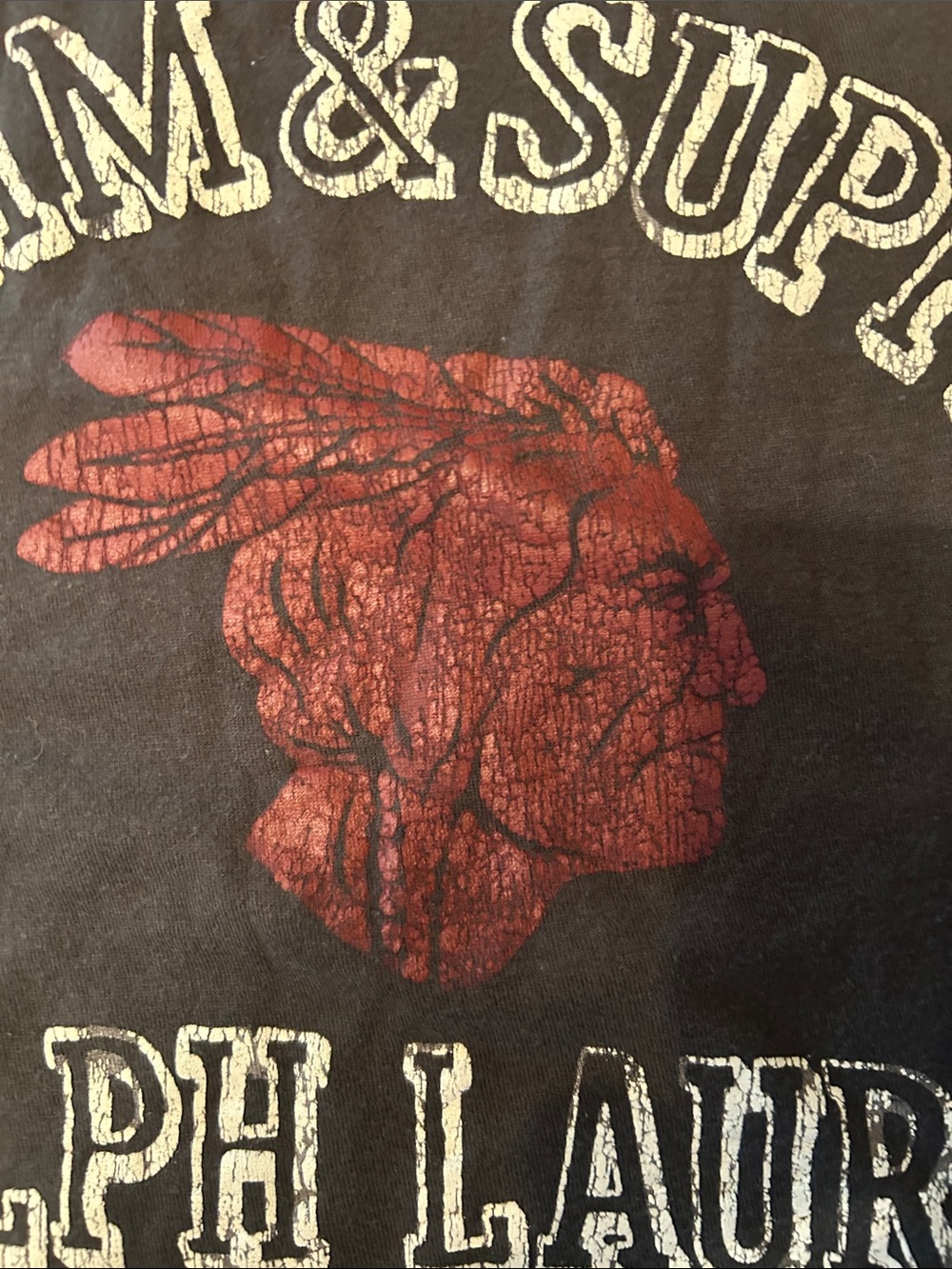 Ralph Lauren Denim & Supply Black Short Sleeve Tee with Red Graphic - Picture 3 of 4